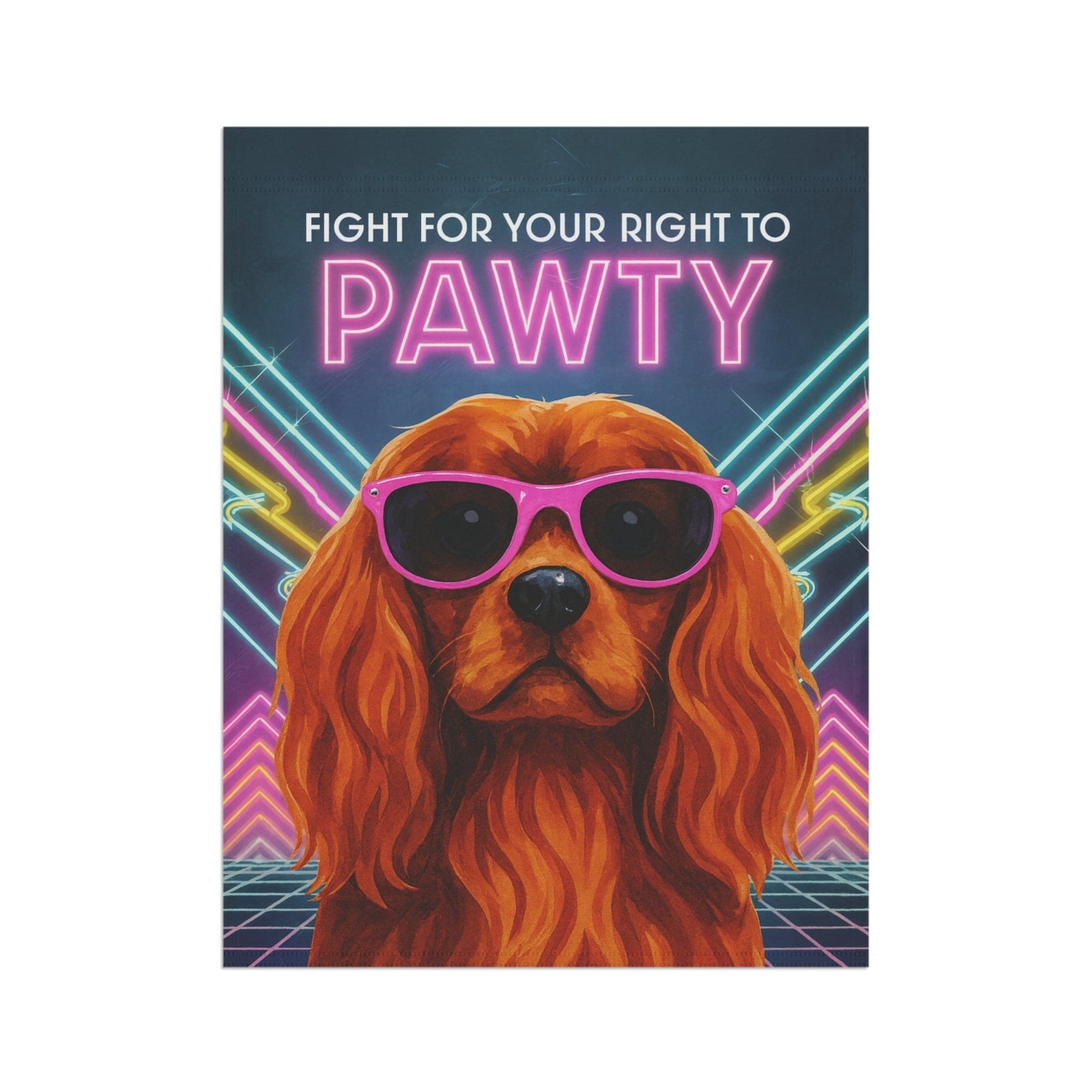 Ruby Cavalier 80s Party Garden Flag