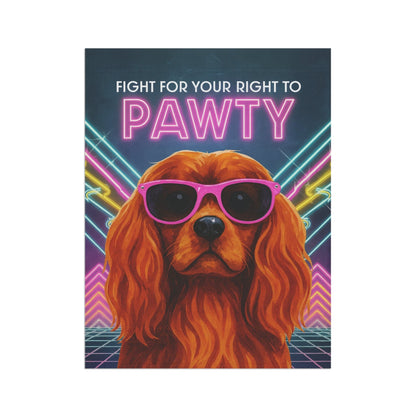 Ruby Cavalier 80s Party Garden Flag