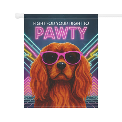 Ruby Cavalier 80s Party Garden Flag