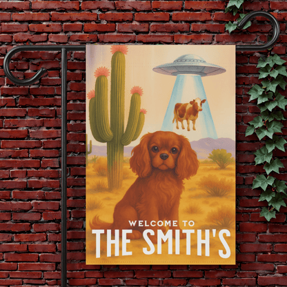 Ruby Cavalier Aliens Garden Flag 12'' × 18''