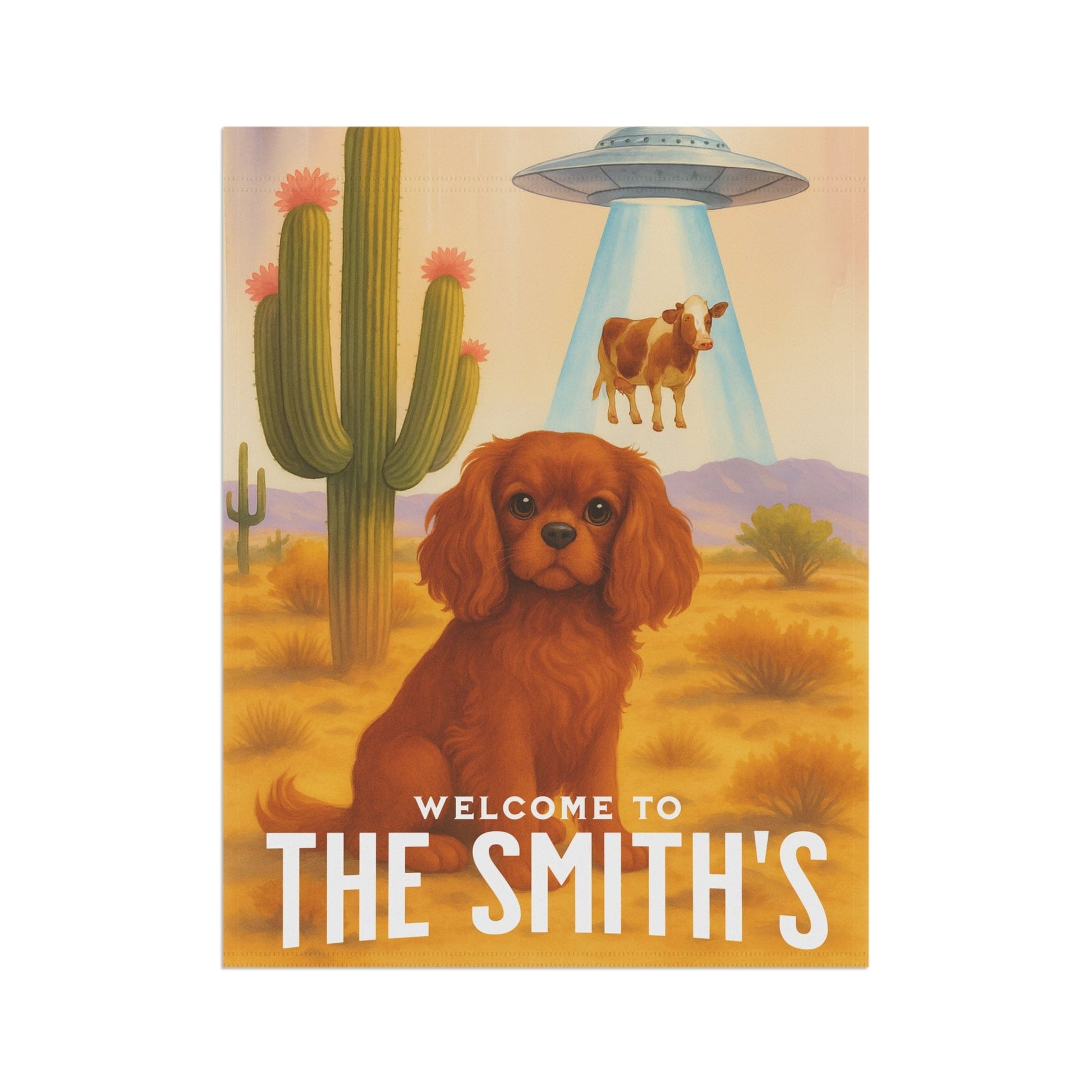 Ruby Cavalier Aliens Garden Flag