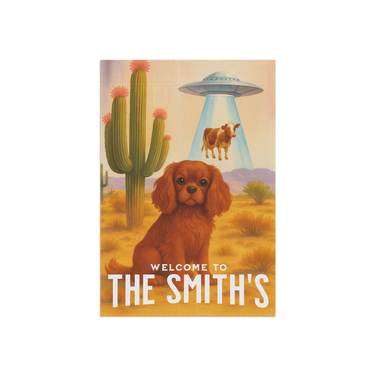 Ruby Cavalier Aliens Garden Flag