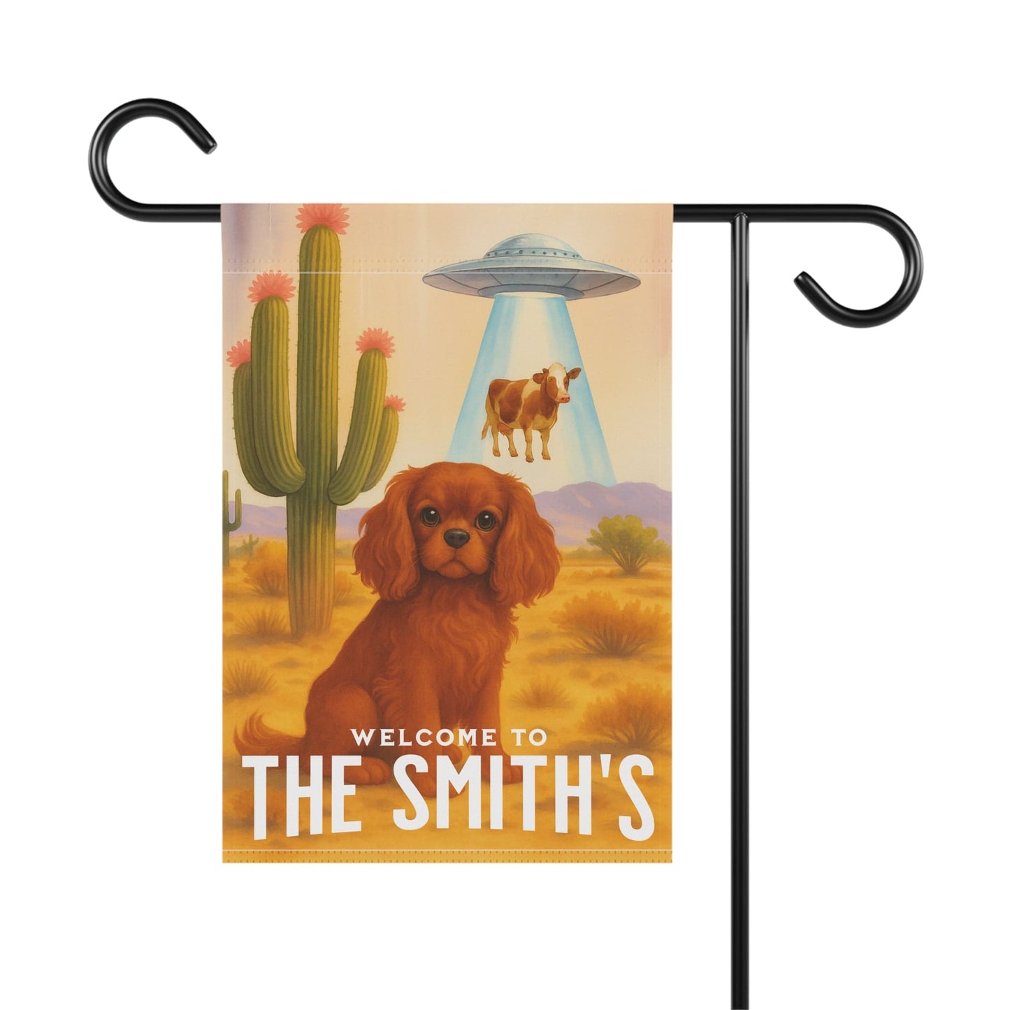 Ruby Cavalier Aliens Garden Flag