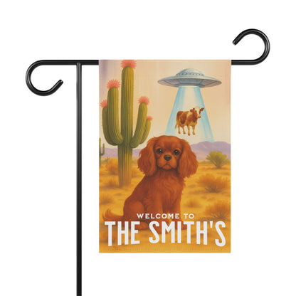 Ruby Cavalier Aliens Garden Flag