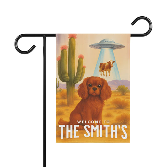 Ruby Cavalier Aliens Garden Flag