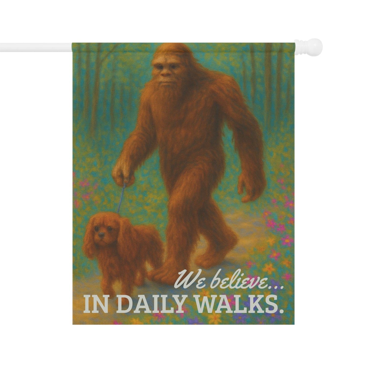 Ruby Cavalier Bigfoot Garden Flag