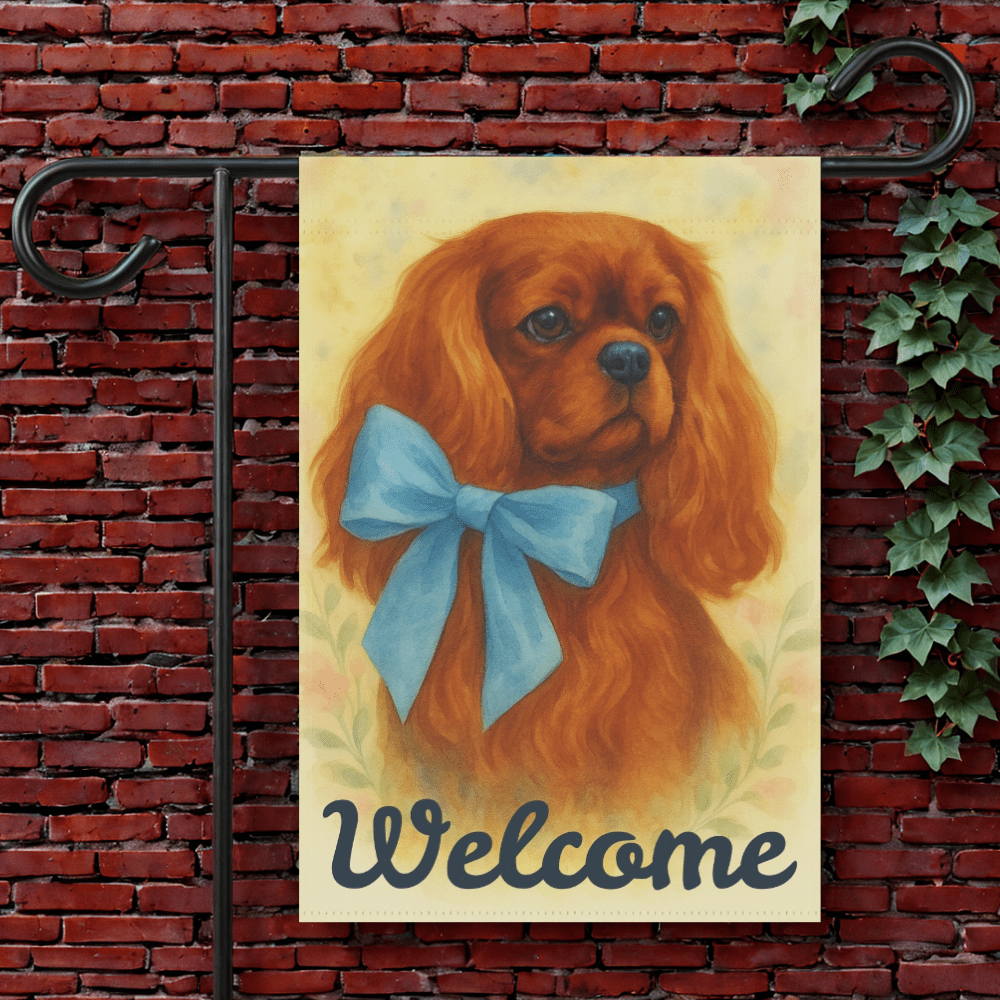 Ruby Cavalier Blue Coquette Garden Flag 12'' × 18''