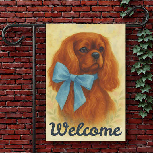 Ruby Cavalier Blue Coquette Garden Flag 12'' × 18''