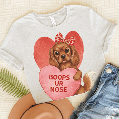 Personalized Cavalier Boops Unisex Tshirt Ash