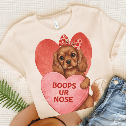 Personalized Cavalier Boops Unisex Tshirt Natural