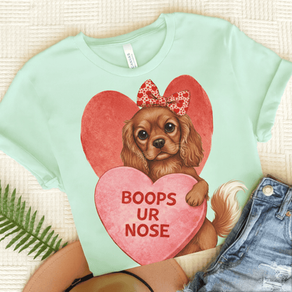 Personalized Cavalier Boops Unisex Tshirt Heather Mint