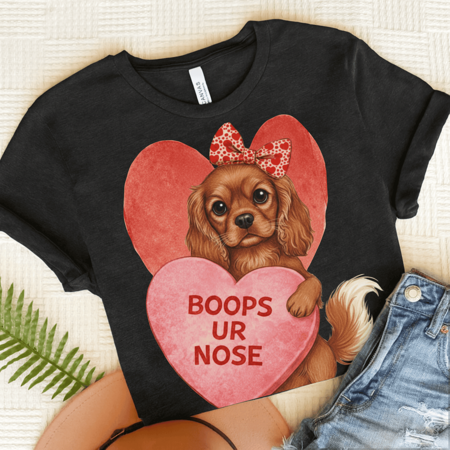 Personalized Cavalier Boops Unisex Tshirt Dark Grey Heather