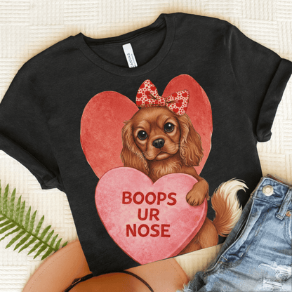 Personalized Cavalier Boops Unisex Tshirt Dark Grey Heather