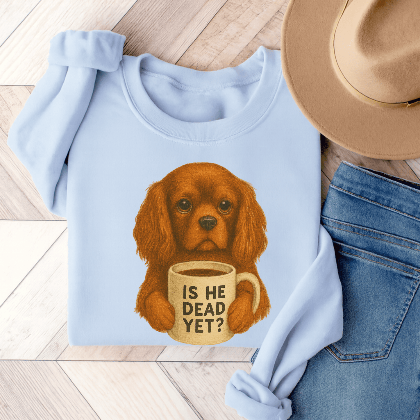 Ruby Cavalier Dead Yet Sweatshirt Light Blue