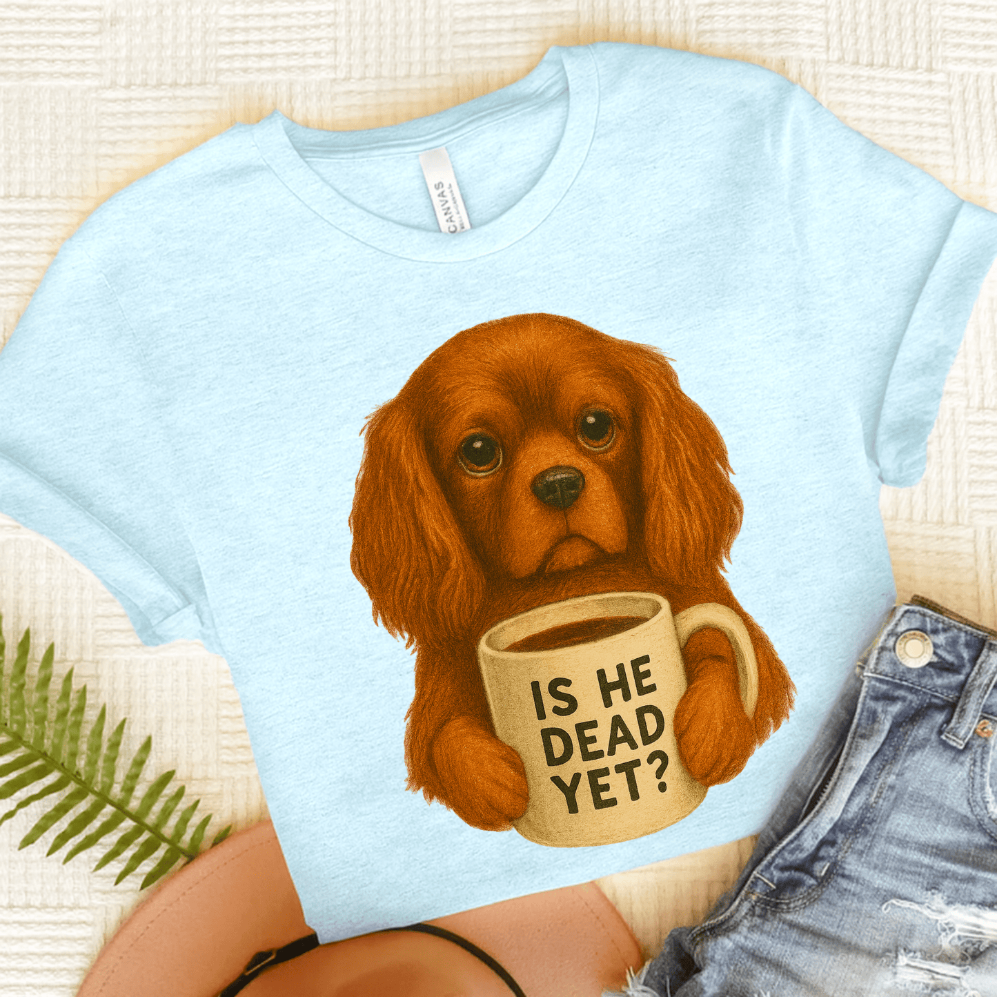 Ruby Cavalier Dead Yet TShirt Heather Ice Blue