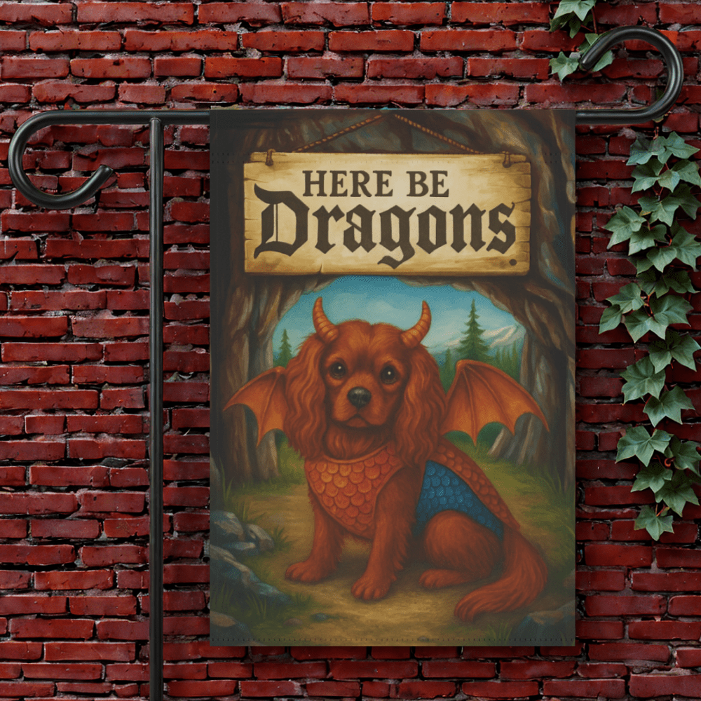 Ruby Cavalier Dragon Garden Flag 12'' × 18''