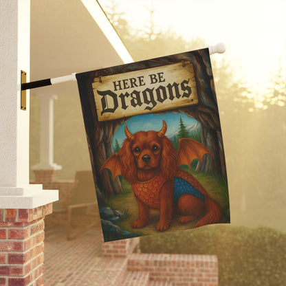 Ruby Cavalier Dragon Garden Flag