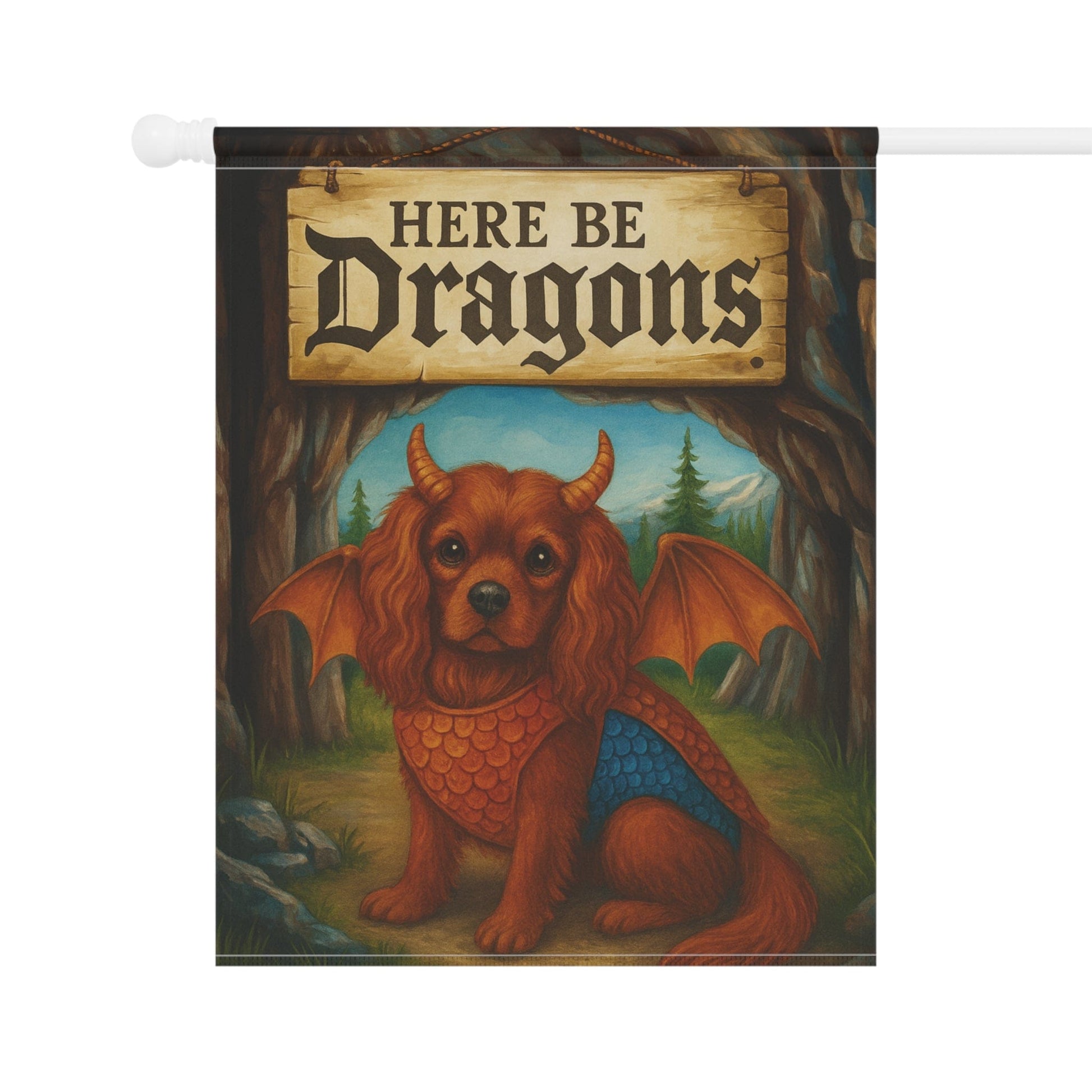 Ruby Cavalier Dragon Garden Flag