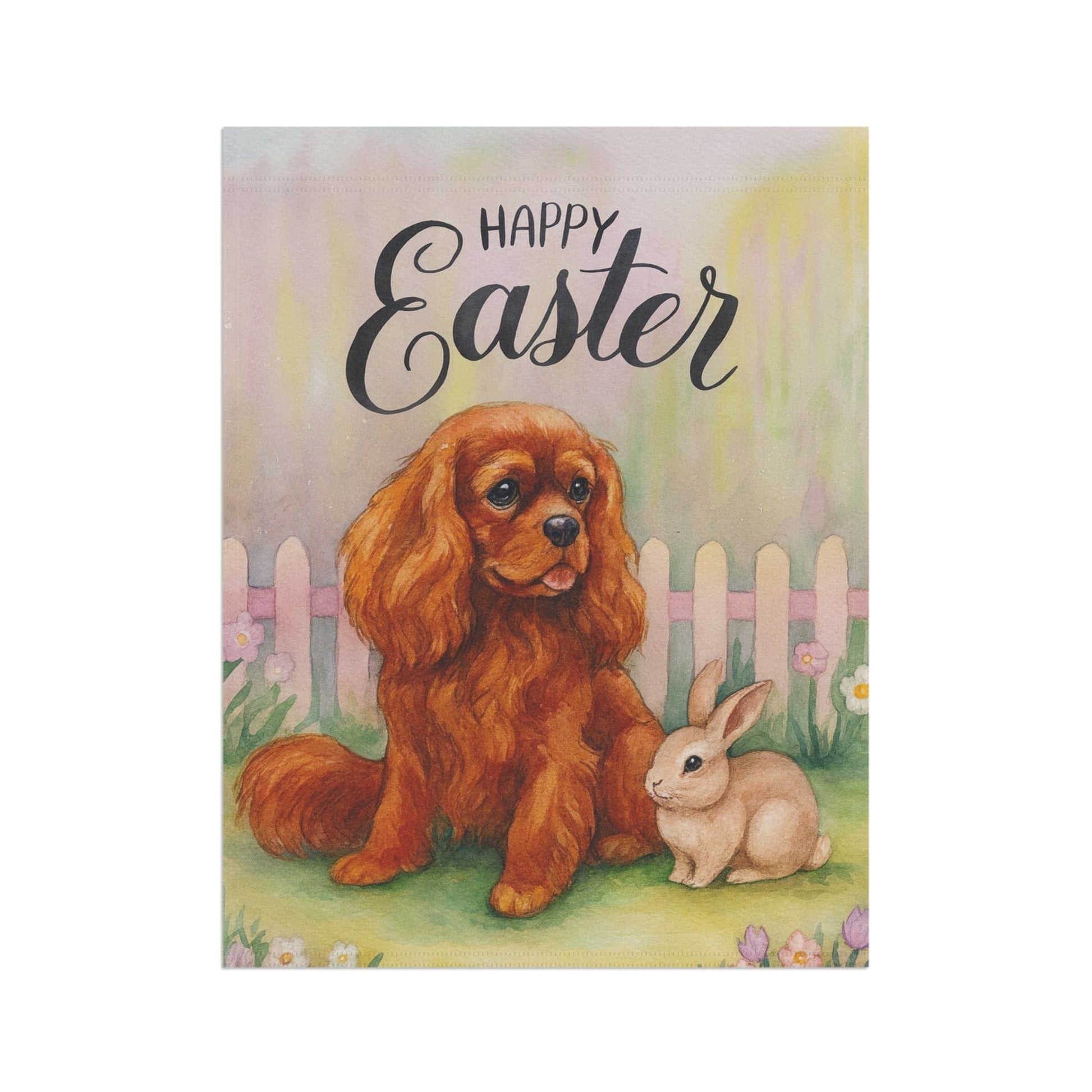 Ruby Cavalier Easter Garden Flag