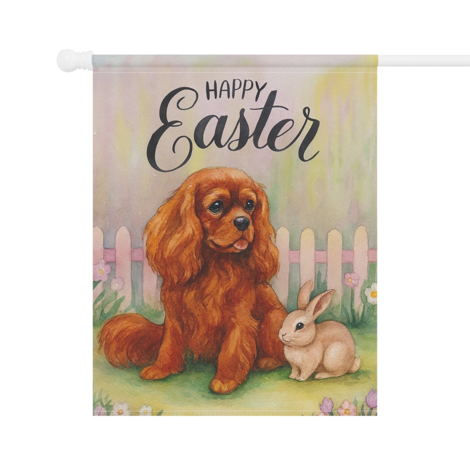 Ruby Cavalier Easter Garden Flag