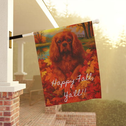 Ruby Cavalier Fall Ya'll Garden Flag