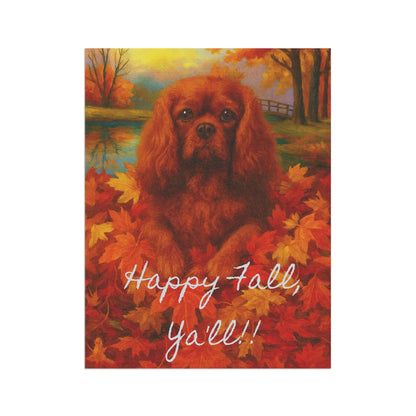 Ruby Cavalier Fall Ya'll Garden Flag