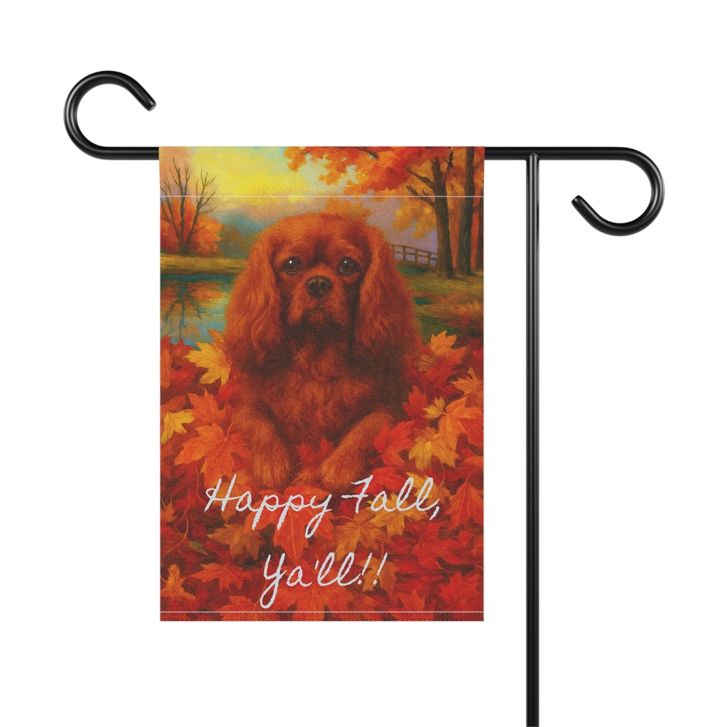 Ruby Cavalier Fall Ya'll Garden Flag