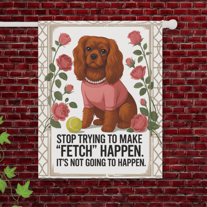 Ruby Cavalier Fetch Garden Flag 24.5'' × 32''