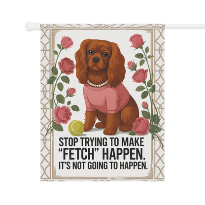 Ruby Cavalier Fetch Garden Flag