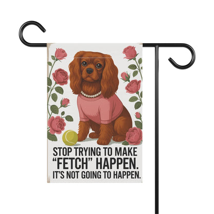 Ruby Cavalier Fetch Garden Flag