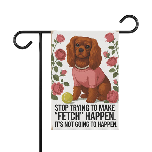 Ruby Cavalier Fetch Garden Flag
