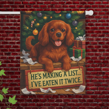 Ruby Cavalier Funny Christmas Flag 24.5'' × 32''