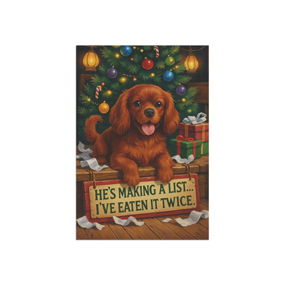 Ruby Cavalier Funny Christmas Flag