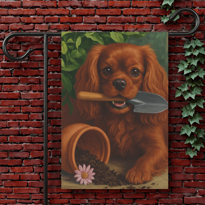Ruby Cavalier Gardening Yard Flag 12'' × 18''