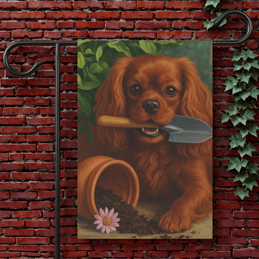 Ruby Cavalier Gardening Yard Flag 12'' × 18''