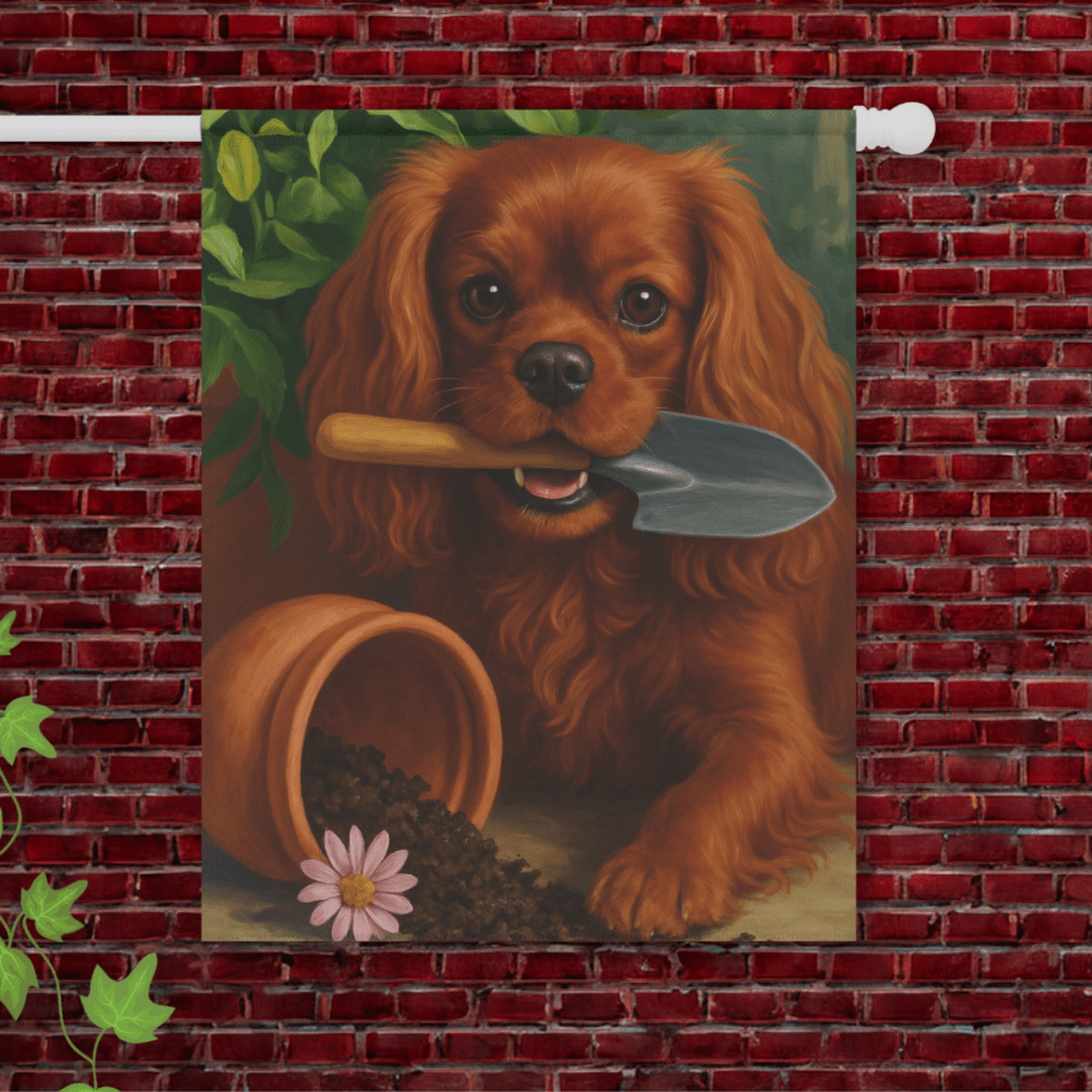 Ruby Cavalier Gardening Yard Flag 24.5'' × 32''
