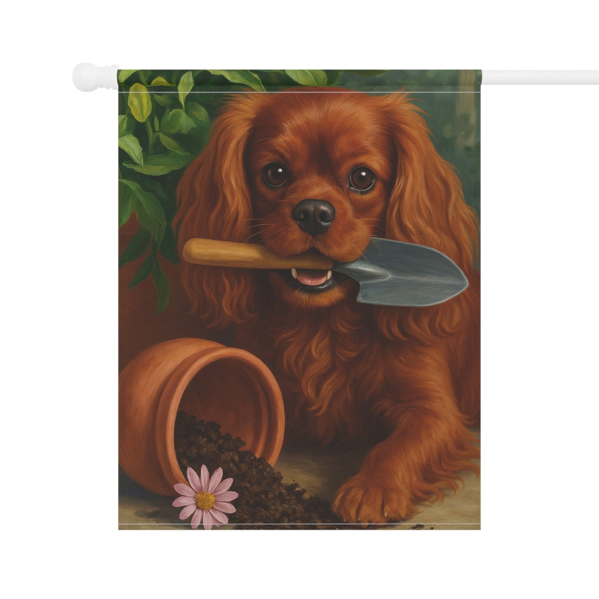 Ruby Cavalier Gardening Yard Flag