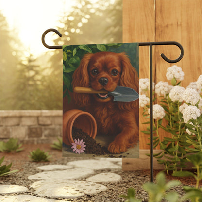 Ruby Cavalier Gardening Yard Flag