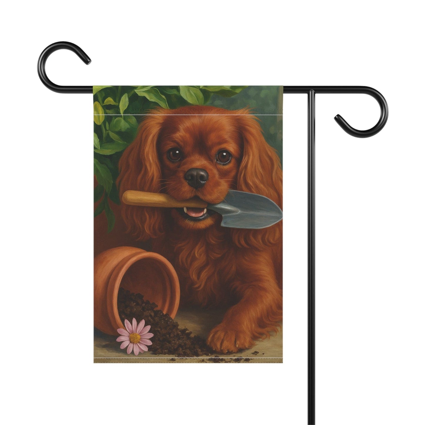 Ruby Cavalier Gardening Yard Flag