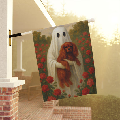 Ruby Cavalier Ghostie Garden Flag