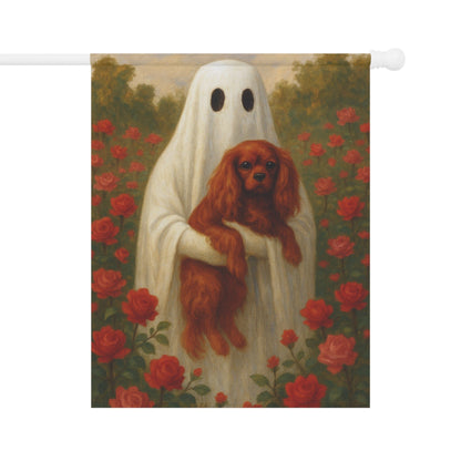 Ruby Cavalier Ghostie Garden Flag