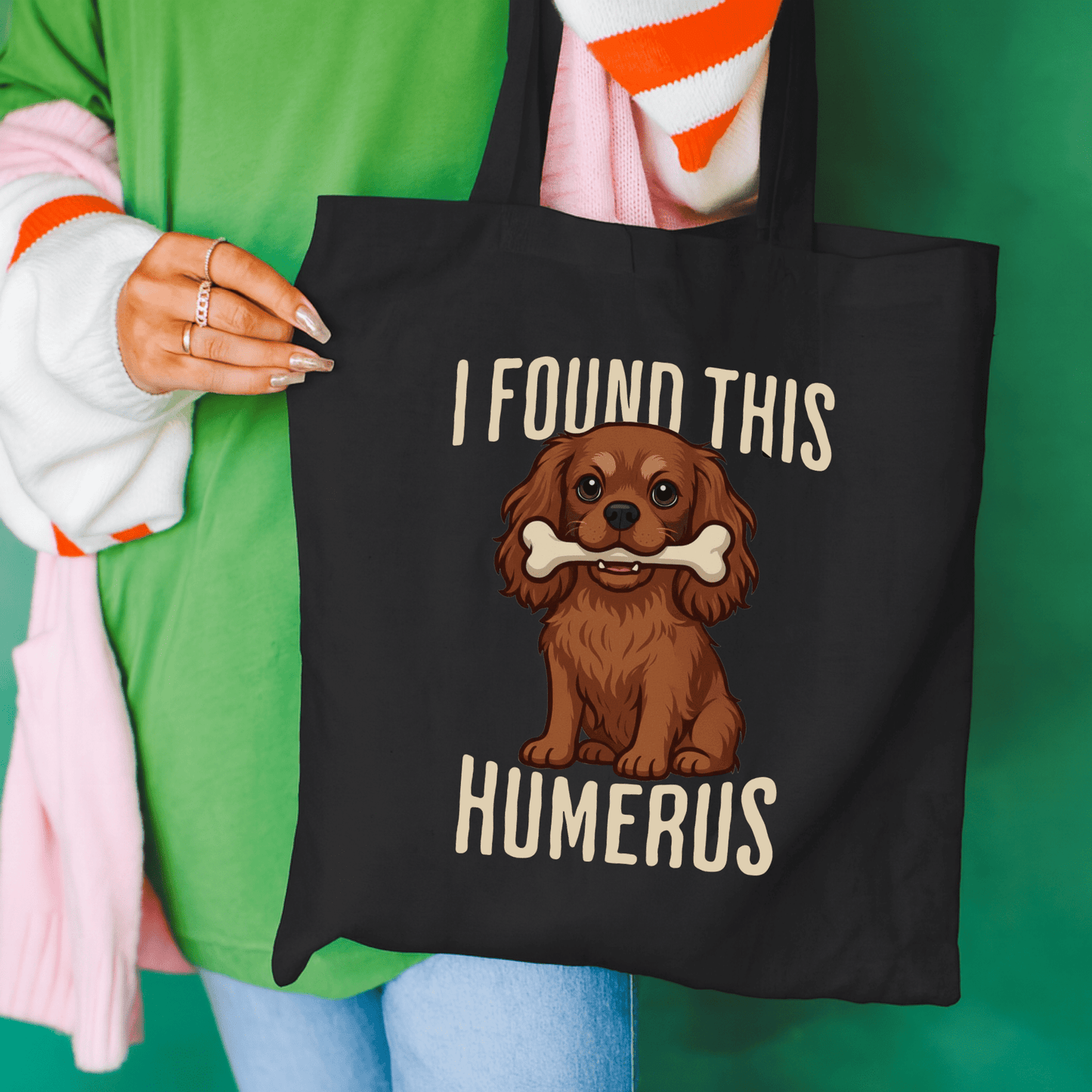 Ruby Cavalier Humerus Tote Bag Black 15" x 16"