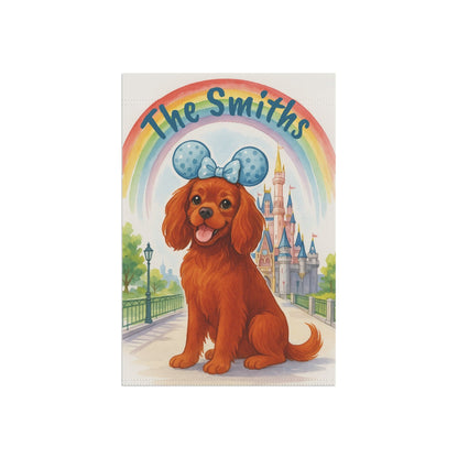 Printify Garden Flag Ruby Cavalier King Charles Bulldog Magical Kingdom Garden Flag