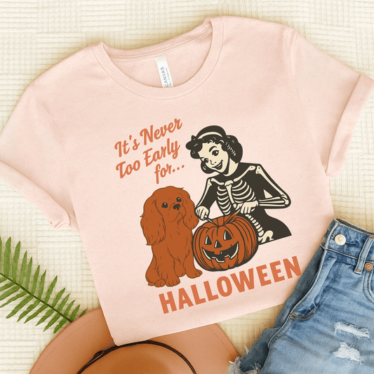 Printify T-Shirt Soft Pink / S Ruby Cavalier King Charles Early Halloween TShirt