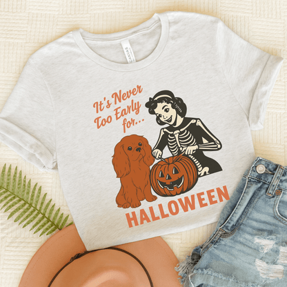 Printify T-Shirt Ash / S Ruby Cavalier King Charles Early Halloween TShirt