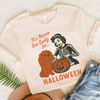 Printify T-Shirt Natural / S Ruby Cavalier King Charles Early Halloween TShirt