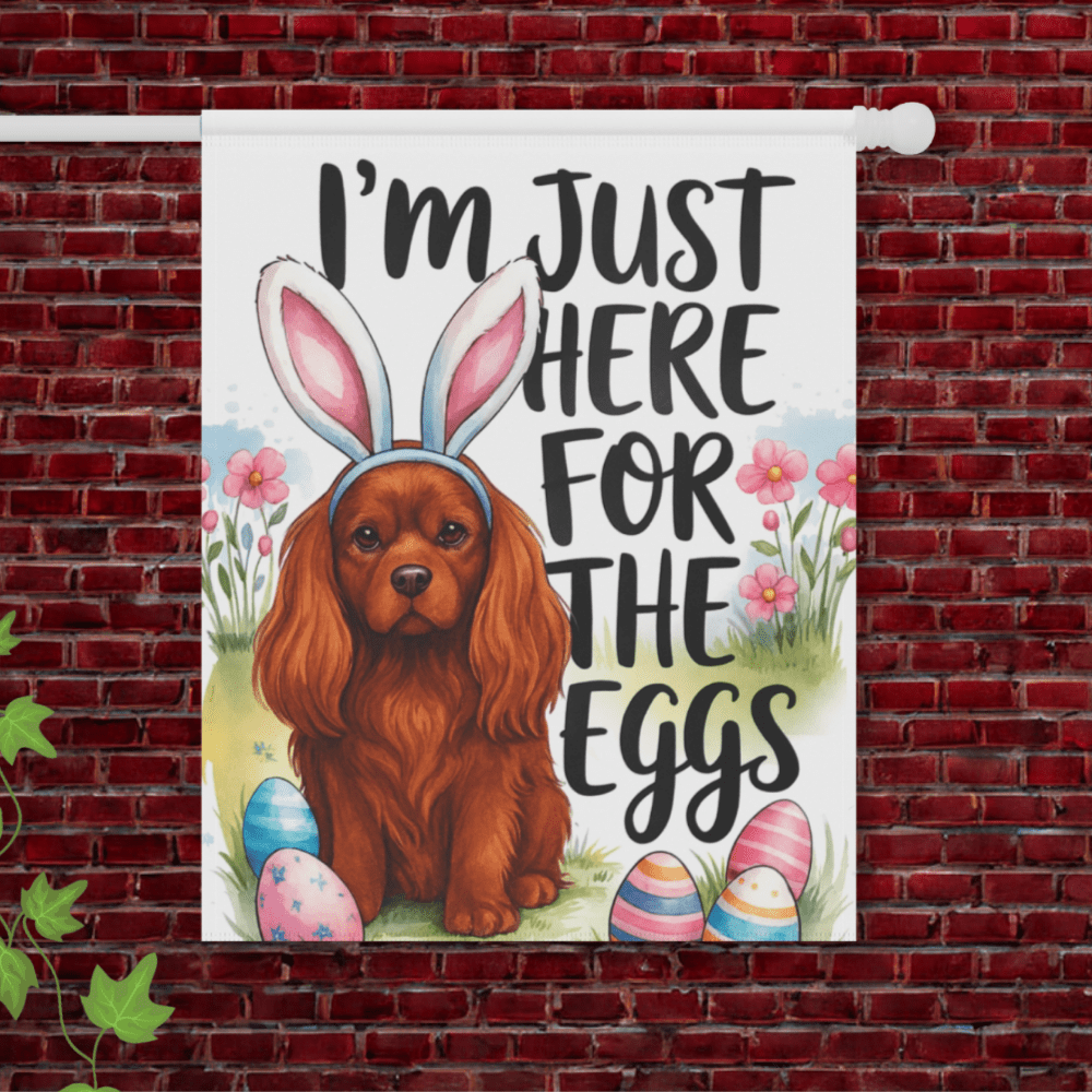 Ruby Cavalier King Charles Easter Garden Flag 24.5'' × 32''