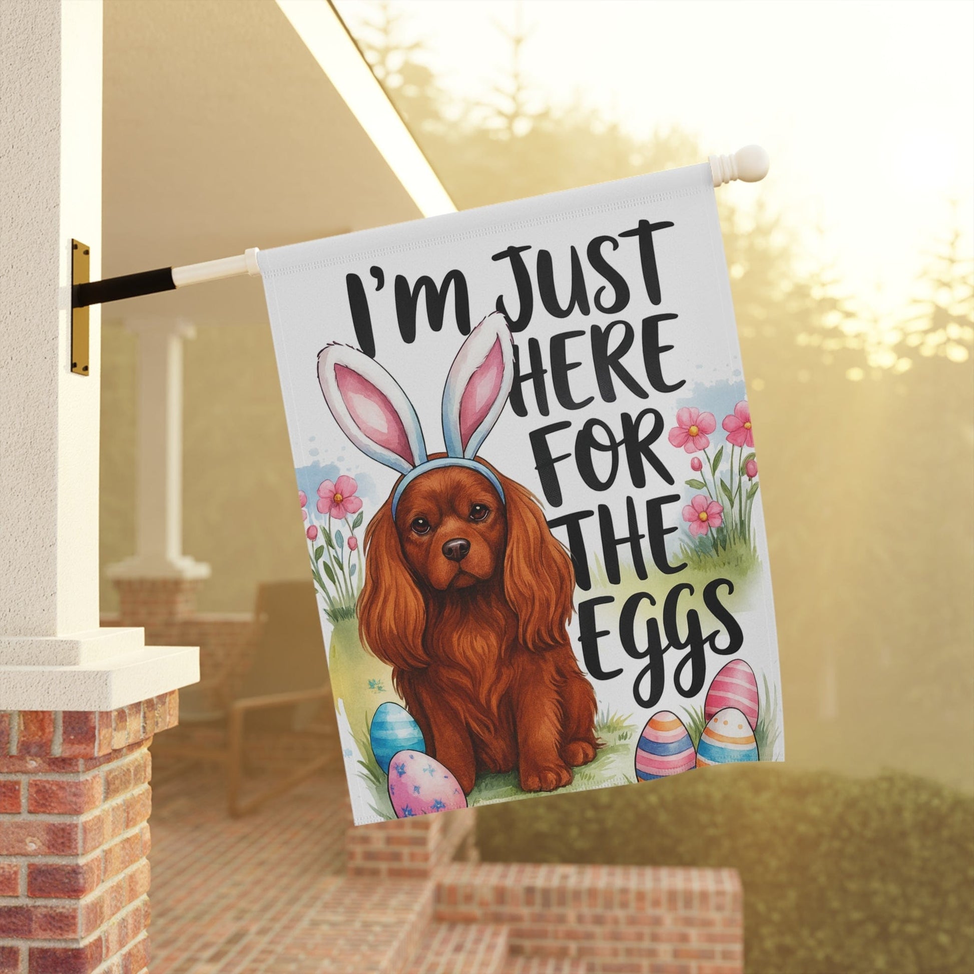 Ruby Cavalier King Charles Easter Garden Flag