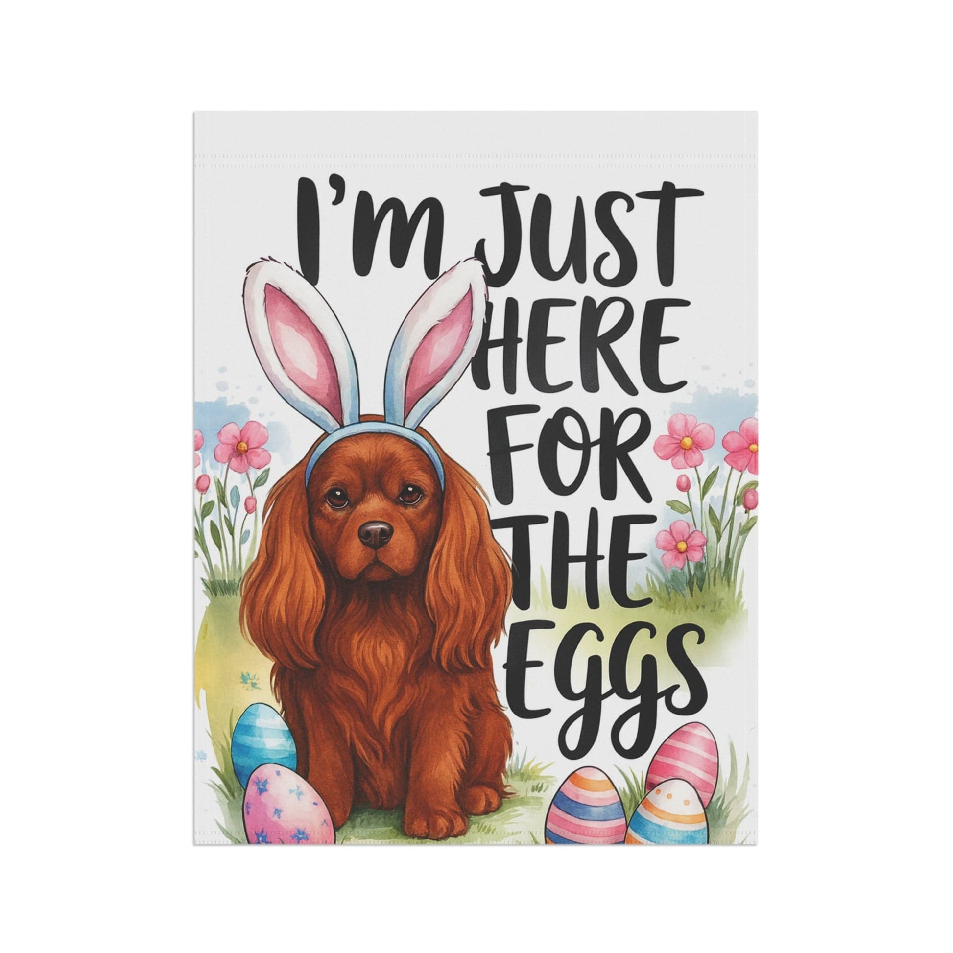 Ruby Cavalier King Charles Easter Garden Flag