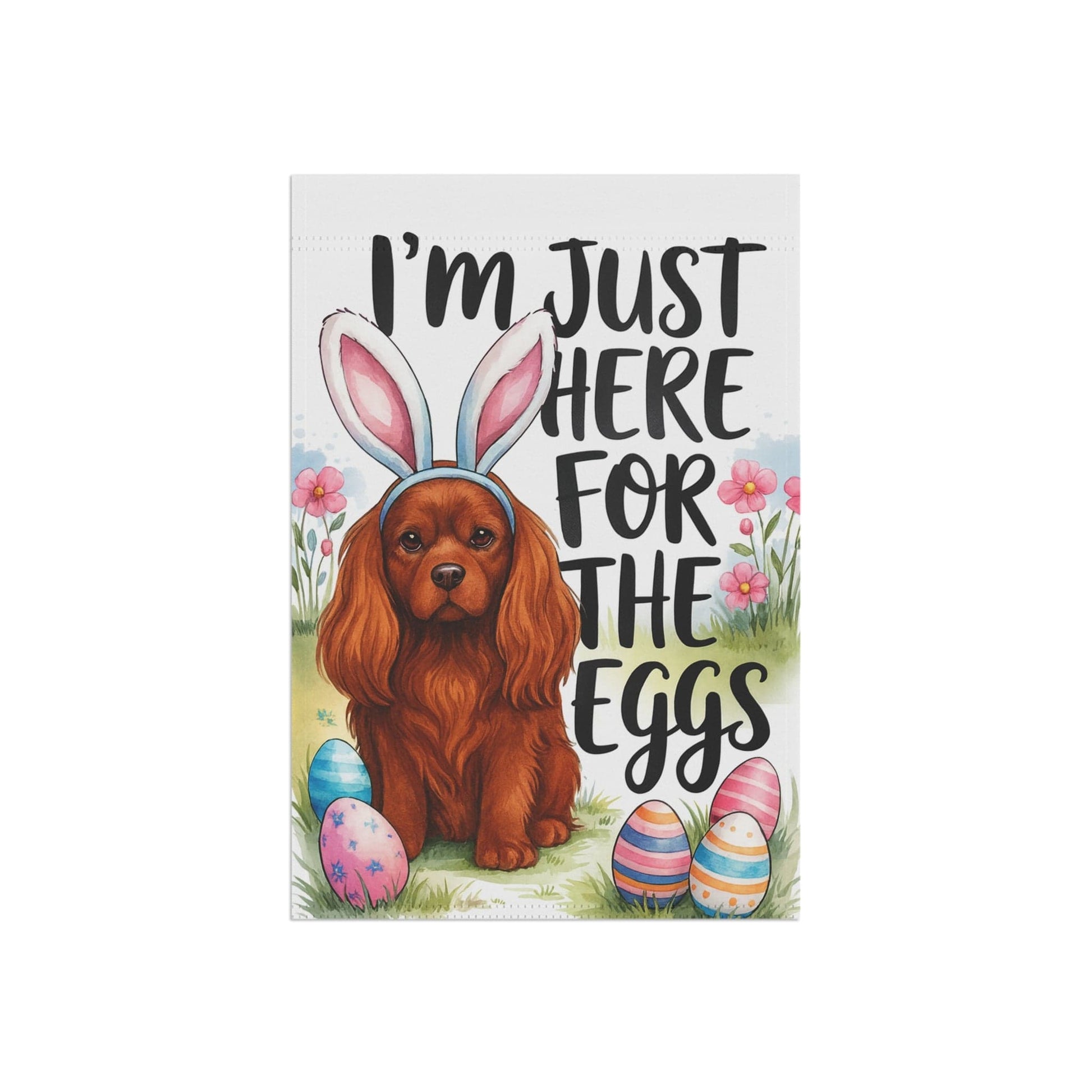 Ruby Cavalier King Charles Easter Garden Flag